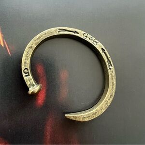 GILES & BROTHER Original Railroad Antique Brass Spike Cuff Bracelet